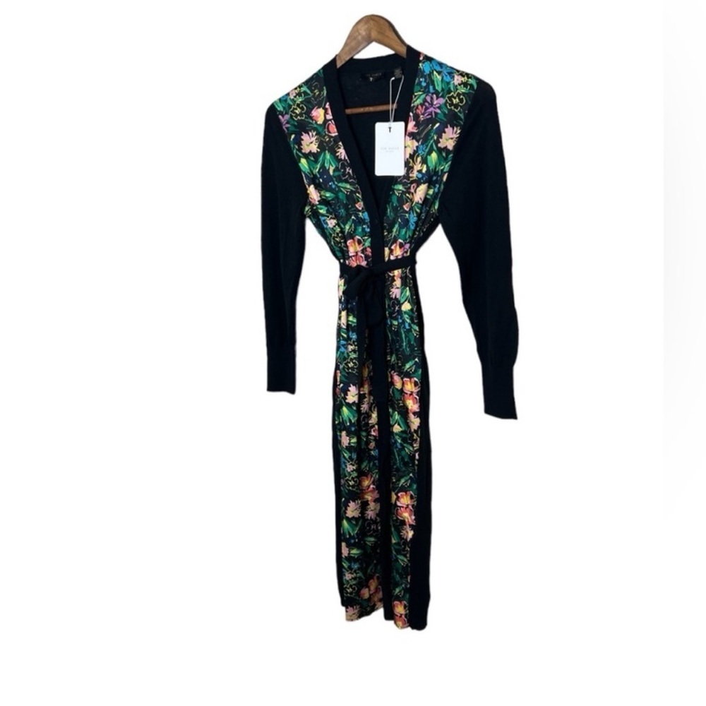 Ted Baker Tilja Longline Woven Front Cardigan - Picture 6 of 14